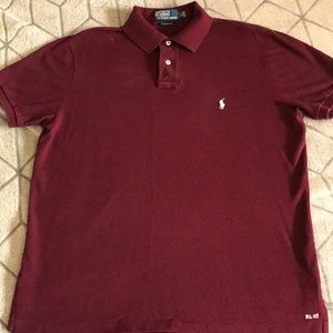 Mens dark red Ralph Lauren Polo Shirt - L